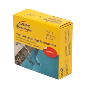 Avery Zweckform 3510 versterkingsringen / transparant / dispenser / 13 mm / 500 etiketten