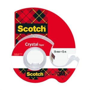 3M Scotch 600 Crystal Clear plakband met dispenser / transparant / 19 mm x 15 m