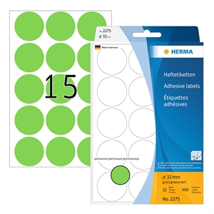 Herma 2275 markeringspunten / 32 mm / groen / 480 etiketten