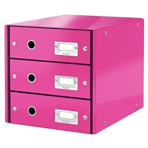Leitz 6048 WOW ladeblok / roze metallic / 3 laden