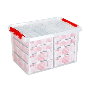 Sunware Q-line opbergdoos voor kerstversiering / transparant / 62 liter / 116 kerstballen