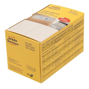 Avery Zweckform 3434 frankeeretiketten / wit / 128 mm x 38 mm / 1000 etiketten