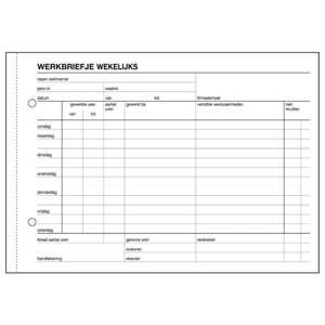 Sigel Expres werkbriefje / wekelijks / A5 / 50 vel / 2-gaats