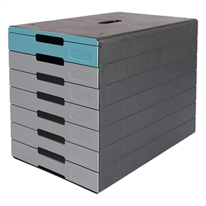 Durable 776306 Idealbox Pro ladeblok / kunststof / blauw / 7 laden