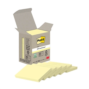 3M gerecyclede Post-it notes / 38 x 51 mm / geel / 6 stuks