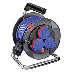 Brennenstuhl 1079850 Garant kabelhaspel / contactdoos / zwart/blauw / 15 meter / 3 stuks