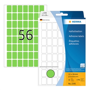 Herma 2345 multifunctionele etiketten / 12 x 18 mm / groen / 1792 etiketten