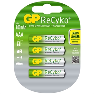 GP 800 ReCyko+ batterij AAA / LR03 / 4 stuks