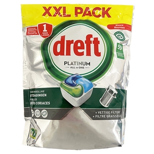 Dreft All-in-One Platinum vaatwastabletten / Regular / 59 tabs