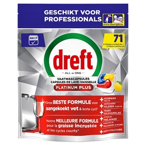 Dreft Professional Platinum Plus vaatwastabletten / Lemon / 71 tabs