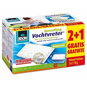 Bison 6313576 Vochtvreter® Navulzak / Geurloos / 3 x 1 kg