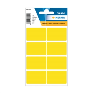 Herma 3691 multifunctionele etiketten / 25 x 40 mm / geel / 40 etiketten