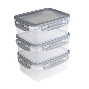 nware Club Cuisine diepvriesdozen | met clips | transprant/grijs | 1,2 liter | 3 stuks