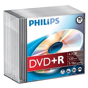 Philips DVD+R / slimline / 10 stuks