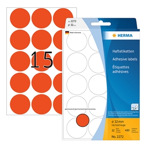 Herma 2272 markeringspunten / 32 mm / rood / 480 etiketten