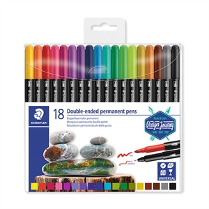 Staedtler permanent marker met dubbele punt / assorti / ronde punt / 0,5 - 3 mm / 18 stuks