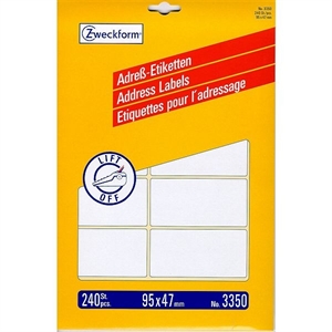 Avery Zweckform 3350 adresetiketten / Ready-Index / 95 mm x 47 mm / 240 etiketten