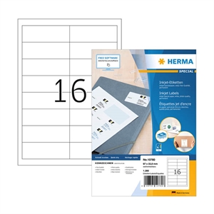 Herma 10780 inkjet etiketten / A4 / 97 x 33,8 mm / wit / 1280 etiketten