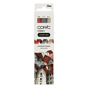 Copic Ciao Layer & Mix markerset / Architect Palette / penseel / beitel / 3 stuks