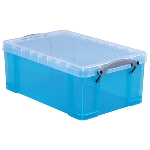 Really Useful Box opbergdoos / polypropyleen / transparant helblauw / 9 liter