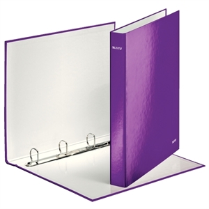 Leitz 4242 WOW ringband / A4 / karton / 4 D-ringen / paars metallic / 40mm