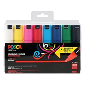 POSCA PC-7M verfmarkerset / 4,5 - 5,5 mm / rond / 8 stuks