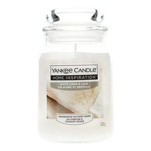 Yankee Candle Home Inspiration geurkaars / White Linen & Lace / Large Jar / 538 g
