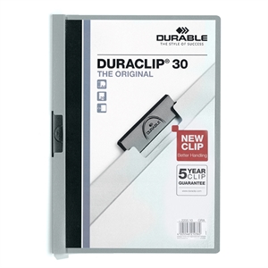 Durable 220010 Duraclip klemmap / A4 / grijs / tot 30 vel