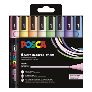 Posca PC-5M verfmarkerset pastel / 1,8 – 2,5 mm / rond / 8 stuks