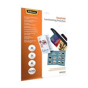 Fellowes Admire voorgevouwen lamineerhoes / glanzend / A4 / 2x80 micron / 25 stuks