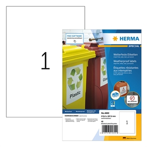 Herma 4602 inkjet etiketten / weerbestendig / A4 / 210 x 297 mm / wit / 40 etiketten