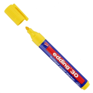 Edding 30 brilliant paper marker / geel / ronde punt / 1,5-3 mm