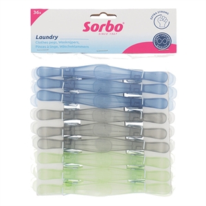 Sorbo Wasknijpers / plastic / 36 Stuks