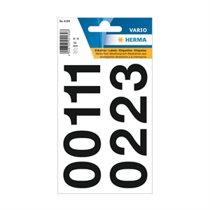 Herma 4189 0-9 etiketten / 33 mm / zwart / 18 etiketten