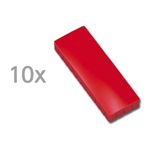Maul magneet / rechthoekig / rood / 10 stuks
