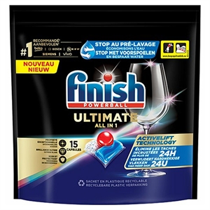 Finish Ultimate Powerball All-in-1 vaatwastabletten / Regular / 15 tabs