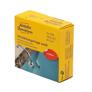 Avery Zweckform 3508 versterkingsringen / wit / dispenser / 13 mm / 500 etiketten