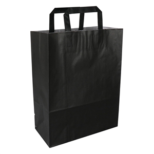 Papieren draagtas / zwart / 260 x 350 x 120 mm / 250 stuks