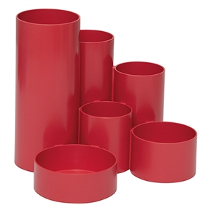 Maul 4115625 MAULtubo pennenhouder / rood / gerecycled kunststof / 6 vakken
