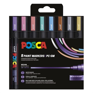 Posca PC-5M verfmarkerset metallic / 1,8 – 2,5 mm / rond / 8 stuks