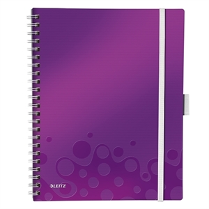 Leitz spiraalblok 4644 WOW Be Mobile Book / A4 / gelinieerd / paars metallic / 80gr. / 80 vel