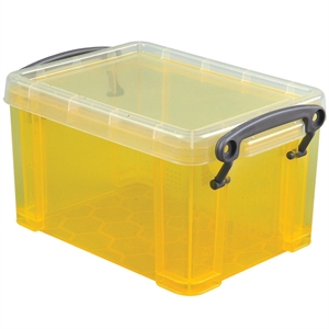 Really Useful Box opbergdoos / polypropyleen / transparant geel / 0.7 liter