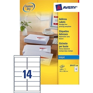 Avery Zweckform J8163-100 adresetiketten / 99,1 mm x 38,1 mm / 1400 etiketten