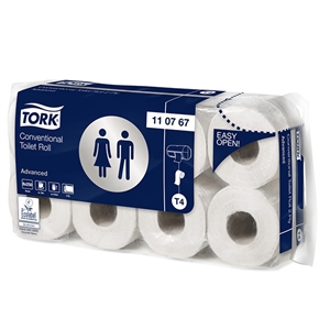 Tork 110767 traditioneel toiletpapier / 2-laags / 8 rollen / geschikt voor Tork T4 dispenser