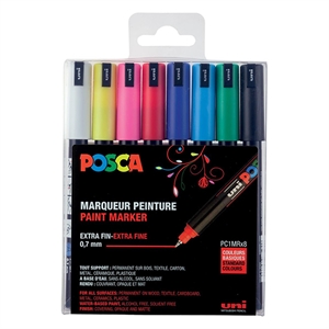 POSCA PC-1MR verfmarkerset / 0,7 mm / rond / 8 stuks