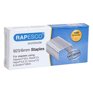 Rapesco 23/6 nietjes gegalvaniseerd / tot 20 vel / 1000 stuks
