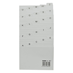 Han HA-987 tabkaart / polypropyleen / grijs / 25-tabs