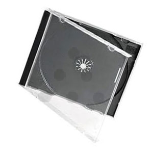 CD-doosje / transparant / zwarte tray / 100 stuks