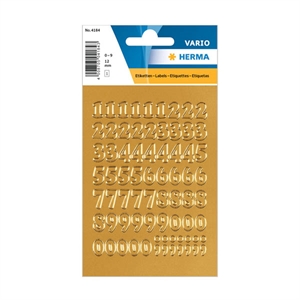 Herma 4184 0-9 etiketten / 12 mm / goud / 63 etiketten