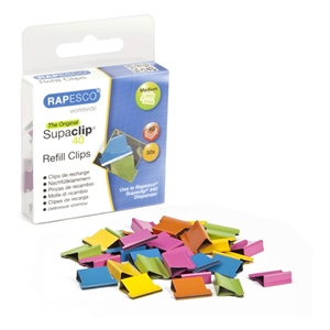 Rapesco RC4050MC Supaclip 40 papierklem navulling / 10.7 mm / staal / assorti / 50 stuks